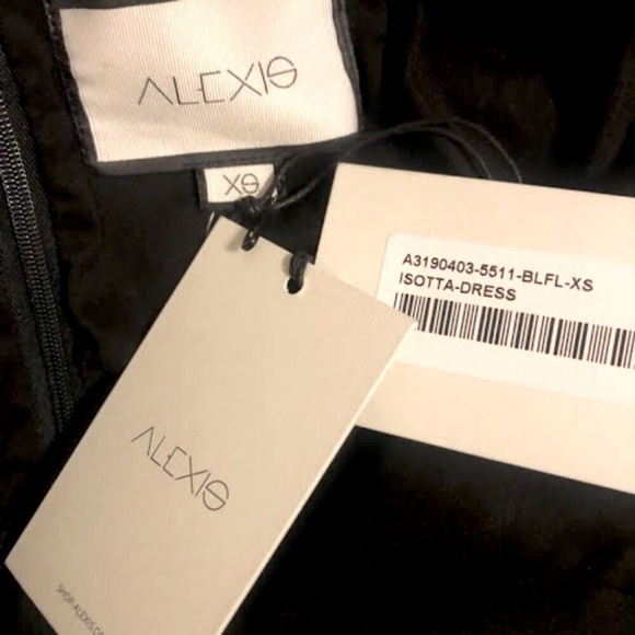 NWT ALEXIS Isotta Black Jacquard Strapless Midi Dress XS MSRP $600 - Picture 7 of 7